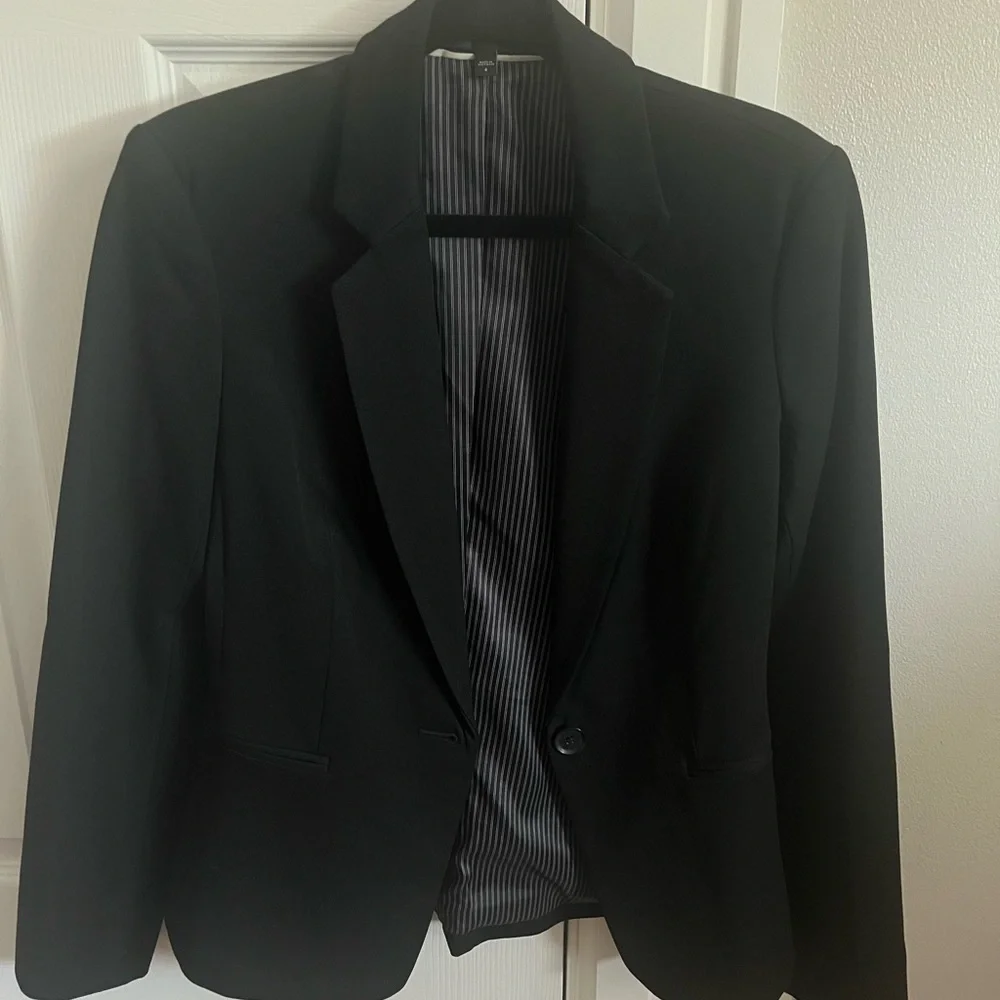 Express Black Blazer with Striped Lining - Picture 1 of 3